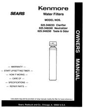 Sears Kenmore 625.348250 Owner's Manual