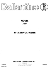 Ballantine 340 Instruction Manual