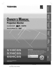 Toshiba TheaterWide 65HC85 Owner's Manual