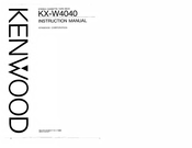 Kenwood KX-W4040 Instruction Manual