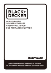 Black & Decker BXUVXA01 Instruction Manual