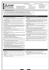 Mitsubishi Electric MSZ-A24NA Series Installation Manual