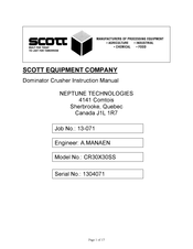Scott CR30X30SS Operational Manual