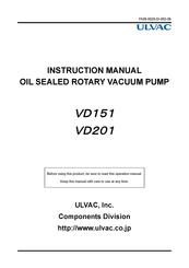 Ulvac VD151 Instruction Manual