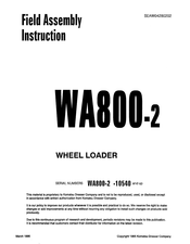 Komatsu WA800-2 Field Assembly  Instructions