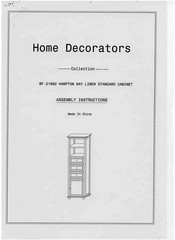 HAMPTON BAY Home Decoraton BF-21892 Assembly Instructions Manual
