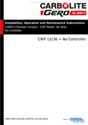 VERDER CARBOLITE GERO CWF 12 Installation, Operation And Maintenance Instructions
