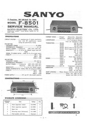Sanyo F-8501 Service Manual