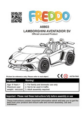 FREDDO LAMBORGHINI AVENTADOR SV A8803 Assembly Instructions Manual
