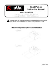 BVA P8701M Instruction Manual