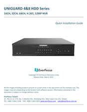 EverFocus UNIGUARD 8 HDD Series Quick Installation Manual