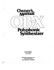 Oberheim OB-X Owner's Manual