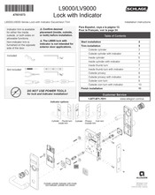 Schlage LV9000 Series Installation Instructions Manual