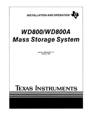 Texas Instruments WD800 Installation And Operation Manual