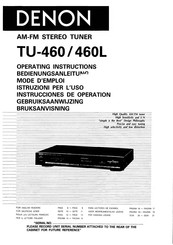 Denon TU-460L Operating Instructions Manual