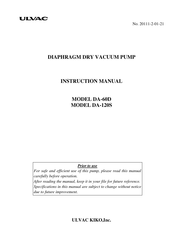 Ulvac DA-120S Instruction Manual