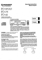 Pioneer PD-75 Operating Instructions Manual