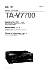 Sony TA-V7700 Operating Instructions Manual