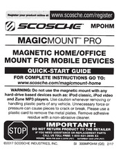 Scosche MAGICMOUNT PRO MPOHM Quick Start Manual