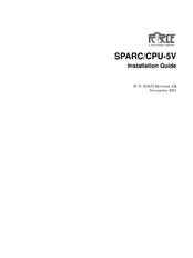 Solectron FORCE SPARC/CPU-5V Installation Manual