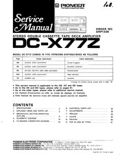 Pioneer DC-X77Z Service Manual