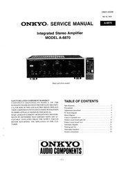 Onkyo A-8870 Instructions For Use Manual