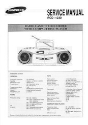 Samsung RCD-1230 Service Manual