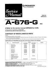 Pioneer A-676-G Service Manual