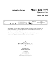 Cross Technologies 2015-7075 Instruction Manual