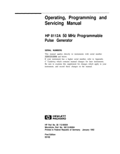 HP 8112A Operating, Programming And Servicing Manual