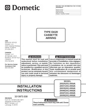 Dometic DA20 Installation Instructions Manual