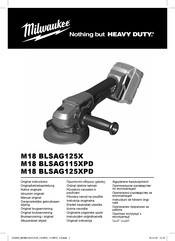 Milwaukee M18 BLSAG115XPD Original Instructions Manual