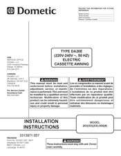 Dometic DA20E Installation Instructions Manual
