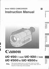 Canon UC-V20 Hi8 Instruction Manual