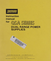 Sorensen QSA Series Instruction Manual