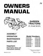 MTD 144-822-000 Owner's Manual