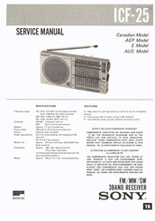 Sony ICF-25 Service Manual