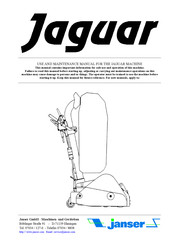 Janser Jaguar Use And Maintenance Manual
