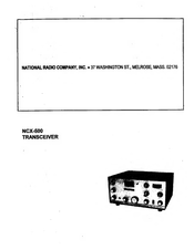 National Radio NCX-500 Manual