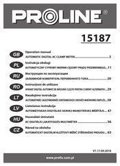 Proline 15187 Operation Manual