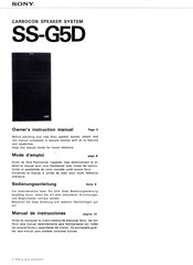 Sony SS-G5D Owner's Instruction Manual