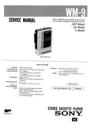 Sony WALKMAN WM-9 Service Manual