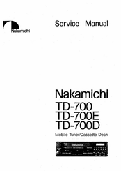 Nakamichi TD-700 Service Manual