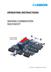 LEMKEN Solitair DT/600 Operating Instructions Manual