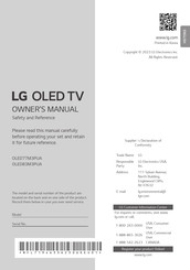 LG OLED83M3PUA Owner's Manual
