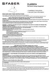Faber CLAS30SSVA Installation Instructions Manual