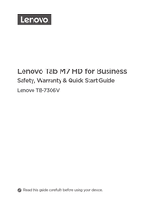 Lenovo TB-7306V Safety, Warranty & Quick Start Manual