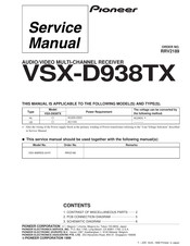 Pioneer VSX-908RDS-HY Service Manual