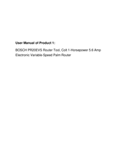 Bosch PR20E Operating/Safety Instructions Manual