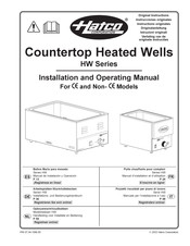 Hatco HW-1/3 Installation And Operating Manual